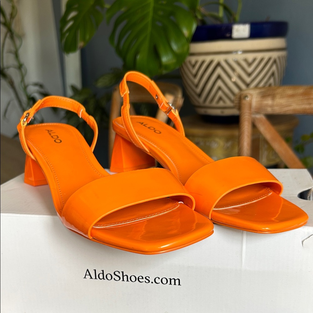 Aldo Tysen   Orange Heeled Sandals size 7.5